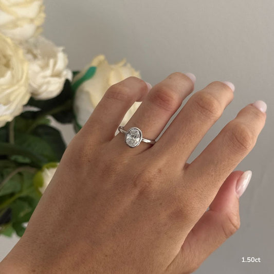 Marquise Shaped Three Stone Lab Grown Diamond Engagement Ring