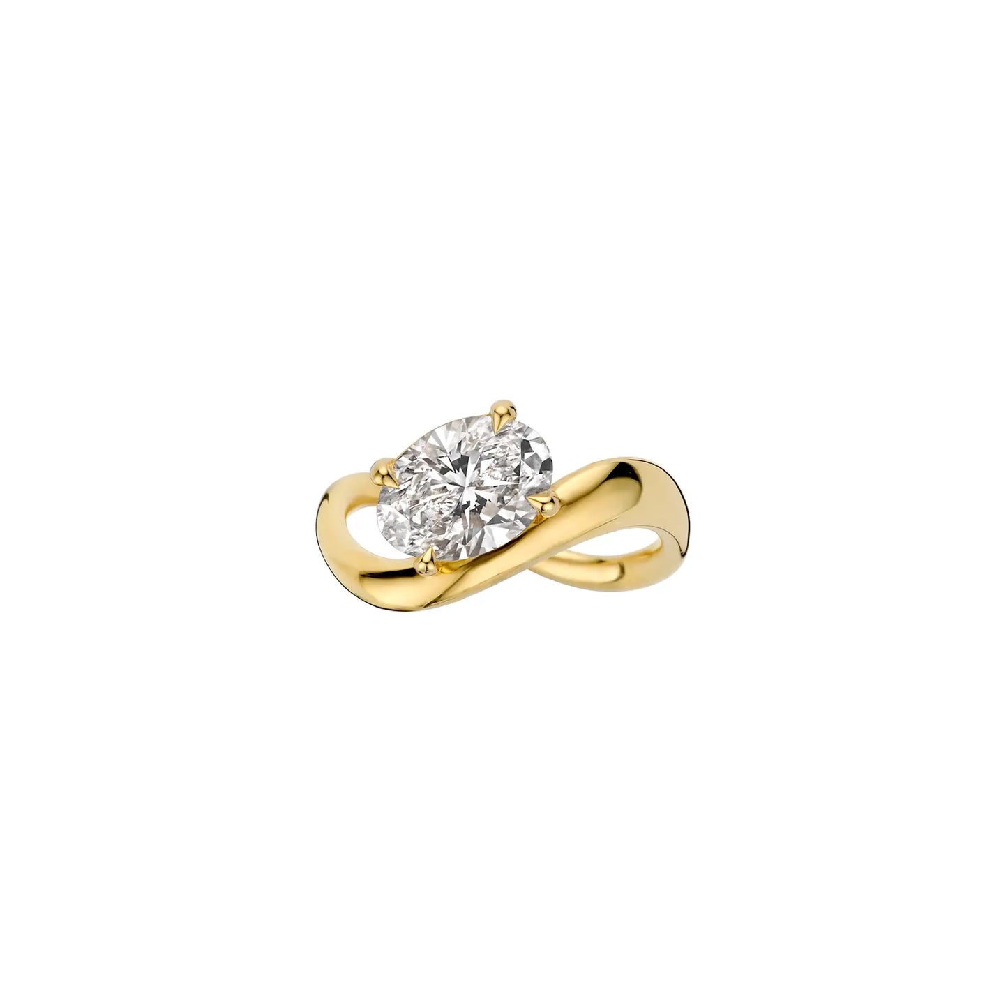 Timeless 1.5 CT Oval Cut Swirl Solitaire Setting Moissanite Diamond Engagement Ring