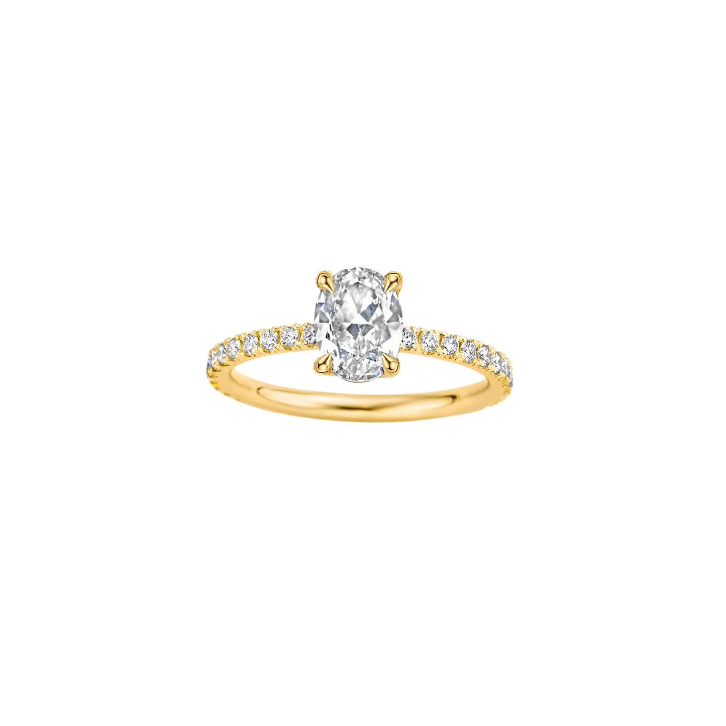 Timeless 1.2 CT Oval Cut Pave Styled Setting Moissanite Diamond Engagement Ring