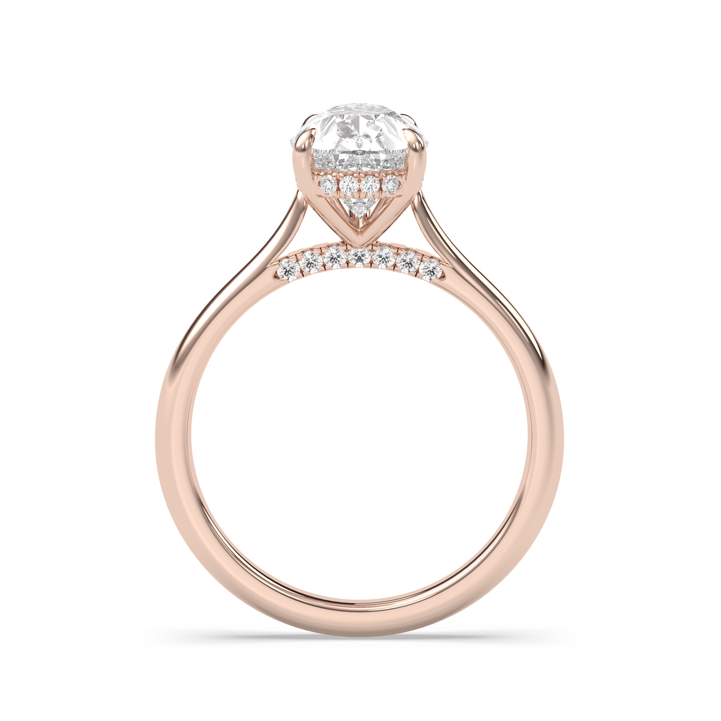 Marquise Shaped Three Stone Lab Grown Diamond Engagement Ring