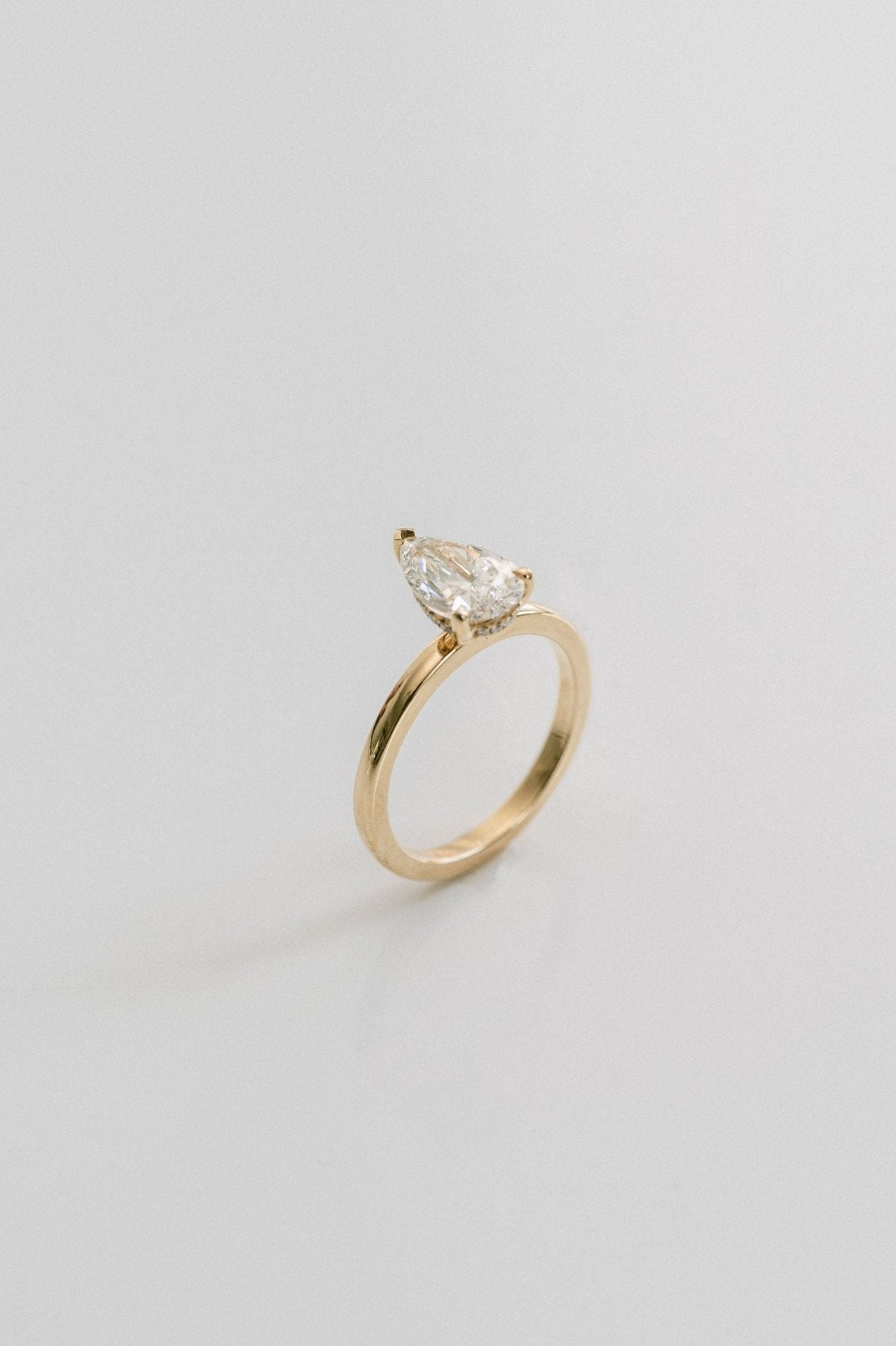 Marquise Shaped Three Stone Lab Grown Diamond Engagement Ring