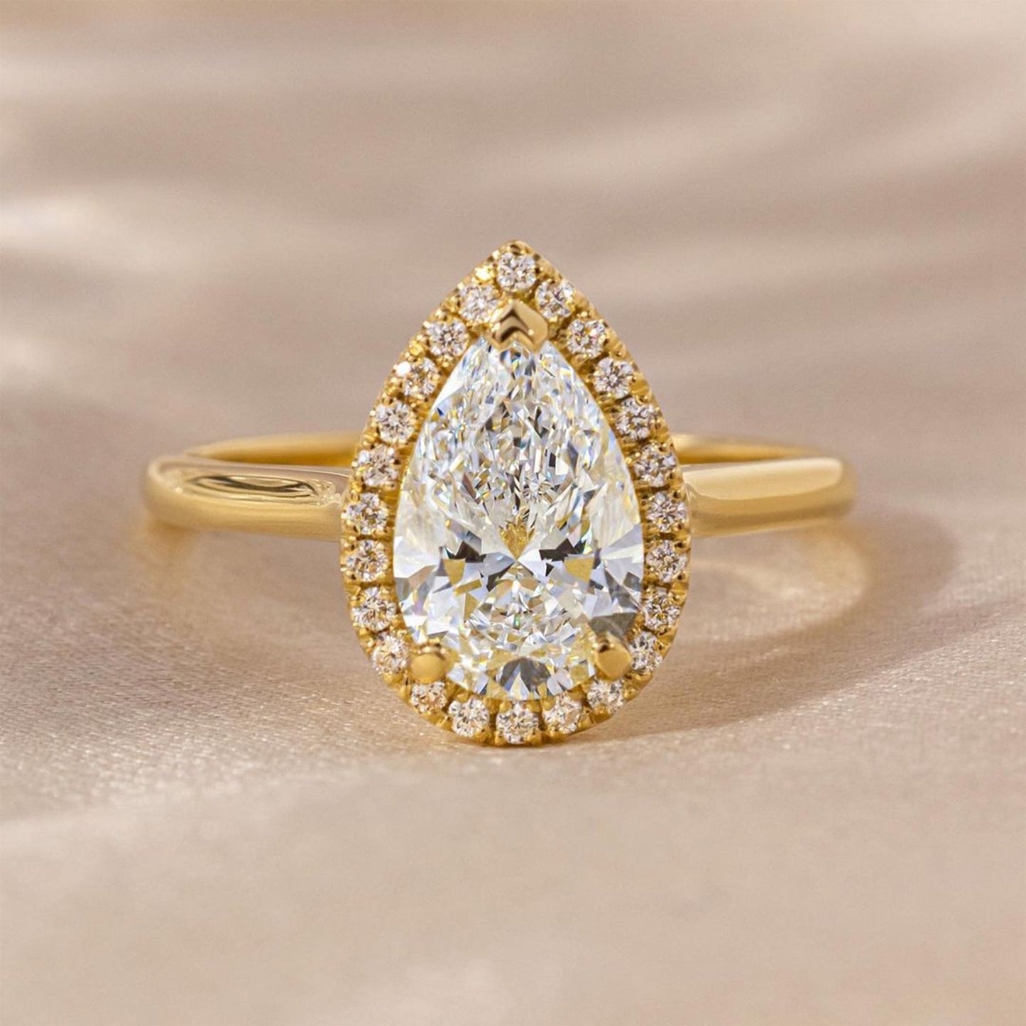 Marquise Shaped Three Stone Lab Grown Diamond Engagement Ring
