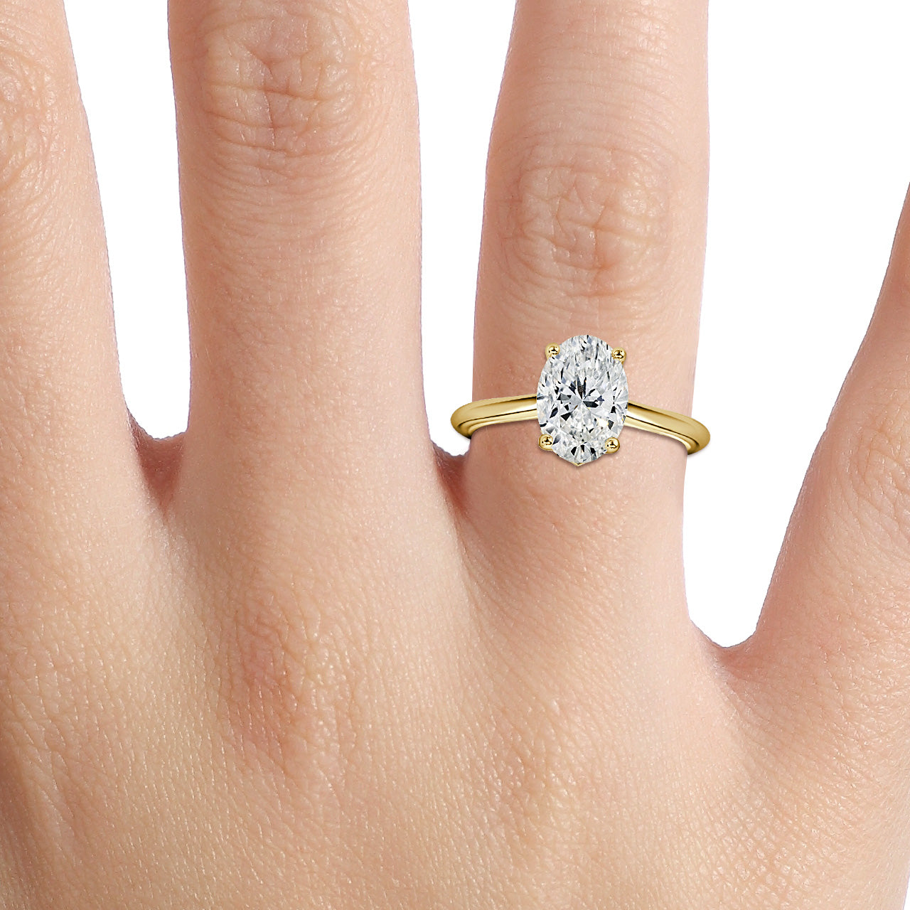 Marquise Shaped Three Stone Lab Grown Diamond Engagement Ring