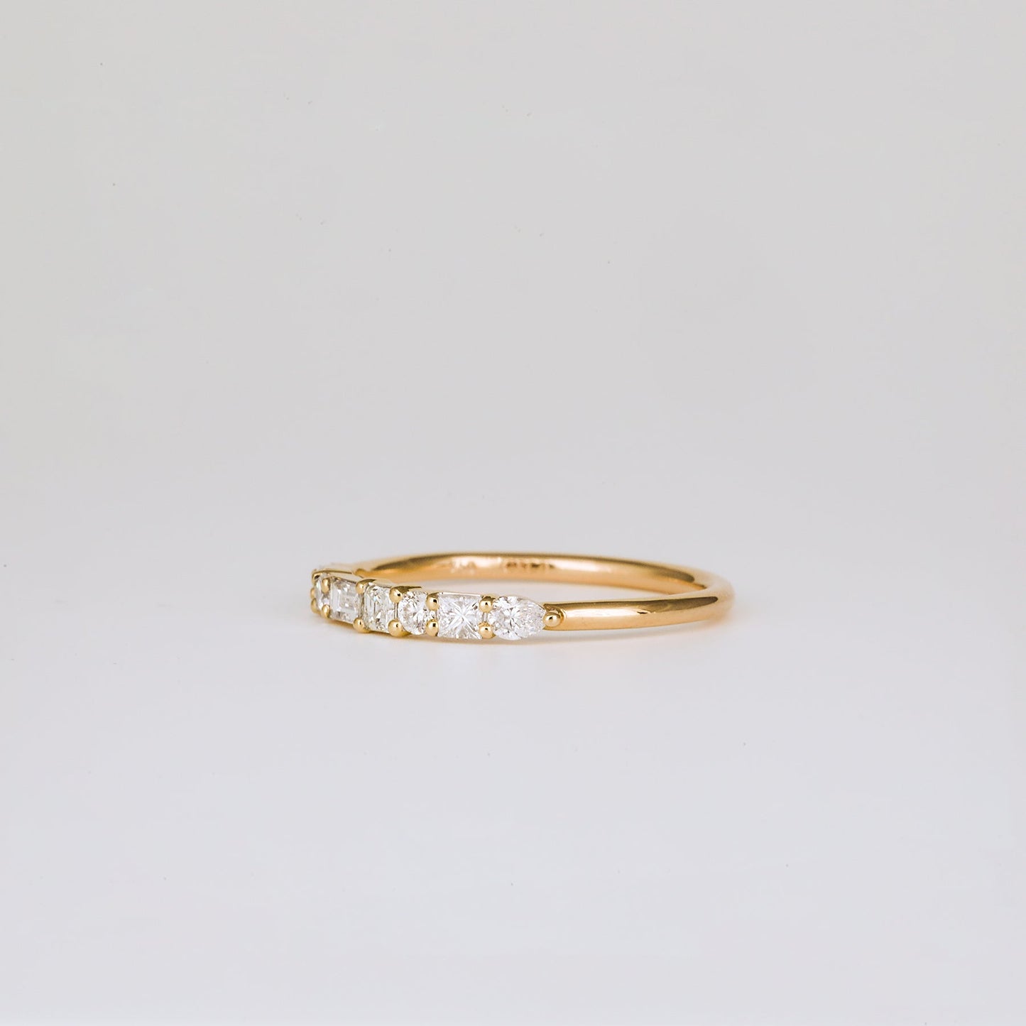 0.40 TCW Round, Pear, Marquise & Baguette Shaped Half Eternity Moissanite Wedding Band