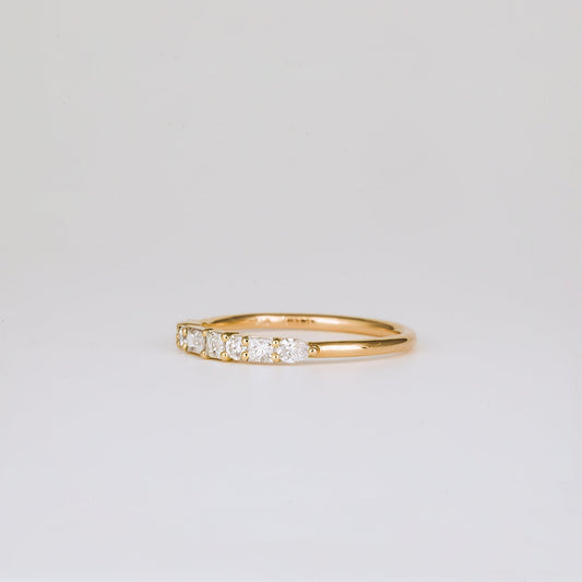 0.40 TCW Round, Pear, Marquise & Baguette Shaped Half Eternity Moissanite Wedding Band