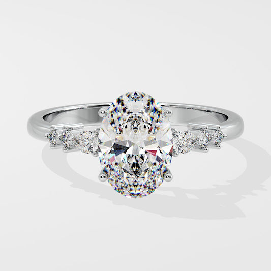 Marquise Shaped Three Stone Lab Grown Diamond Engagement Ring
