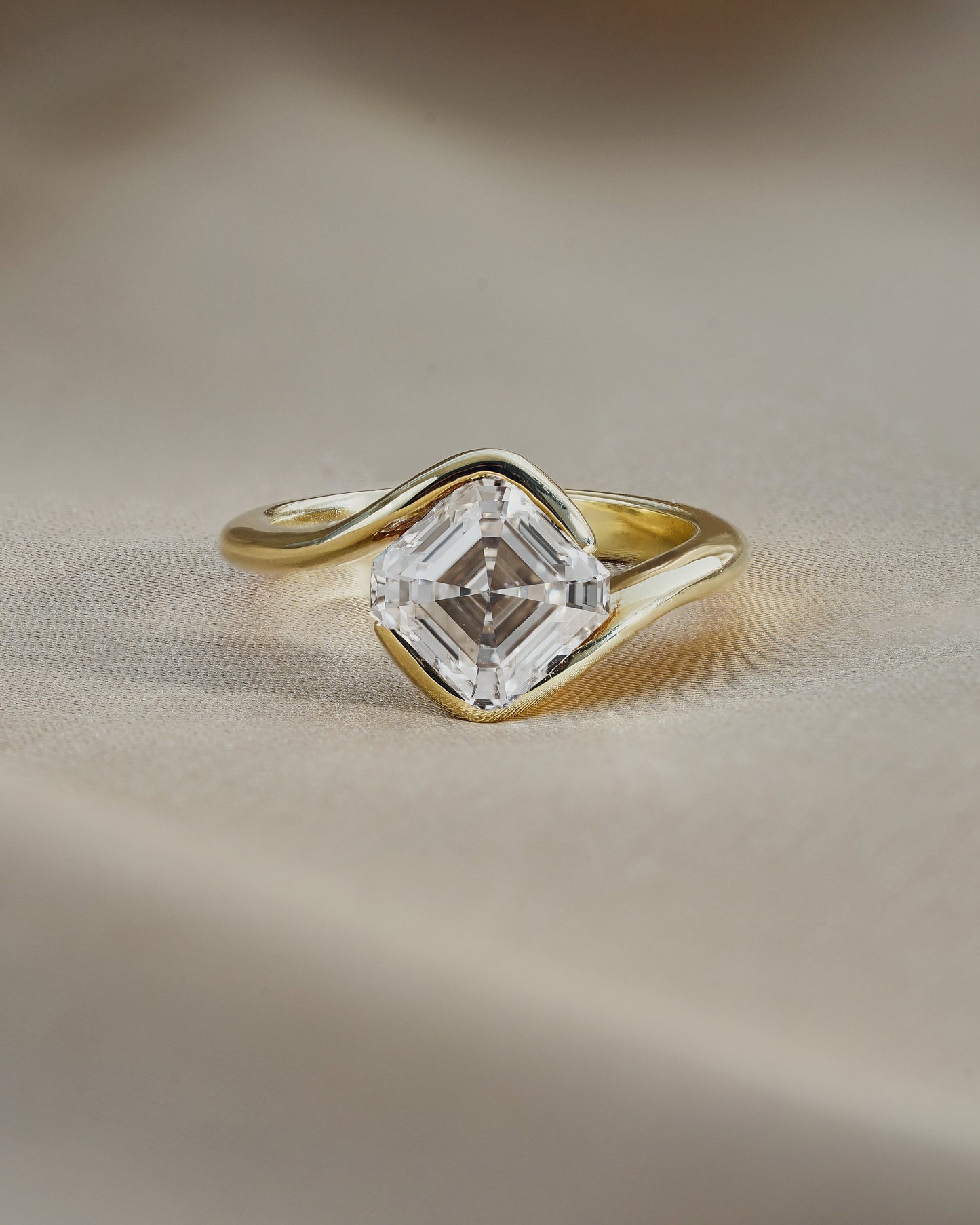 Marquise Shaped Three Stone Lab Grown Diamond Engagement Ring