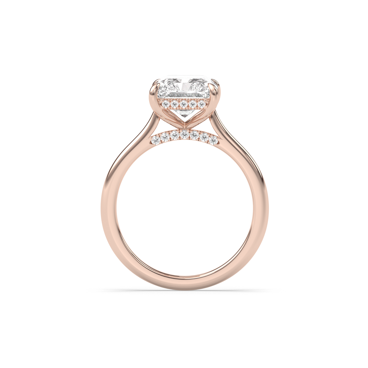 Marquise Shaped Three Stone Lab Grown Diamond Engagement Ring