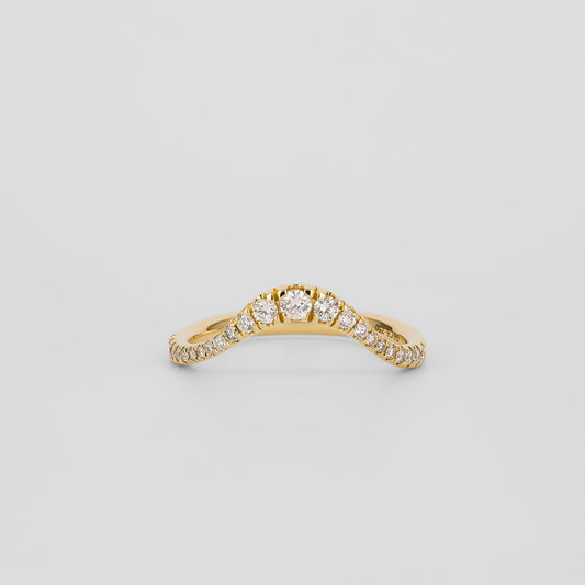 0.20 TCW Round Shaped Curved Moissanite Wedding Band