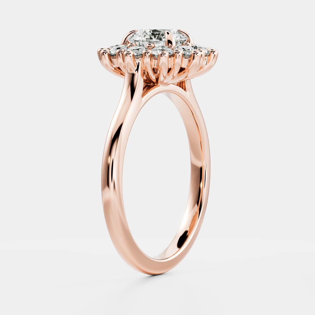 Stunning 0.5-1.5 CT Round Moissanite Engagement Ring With Halo Design