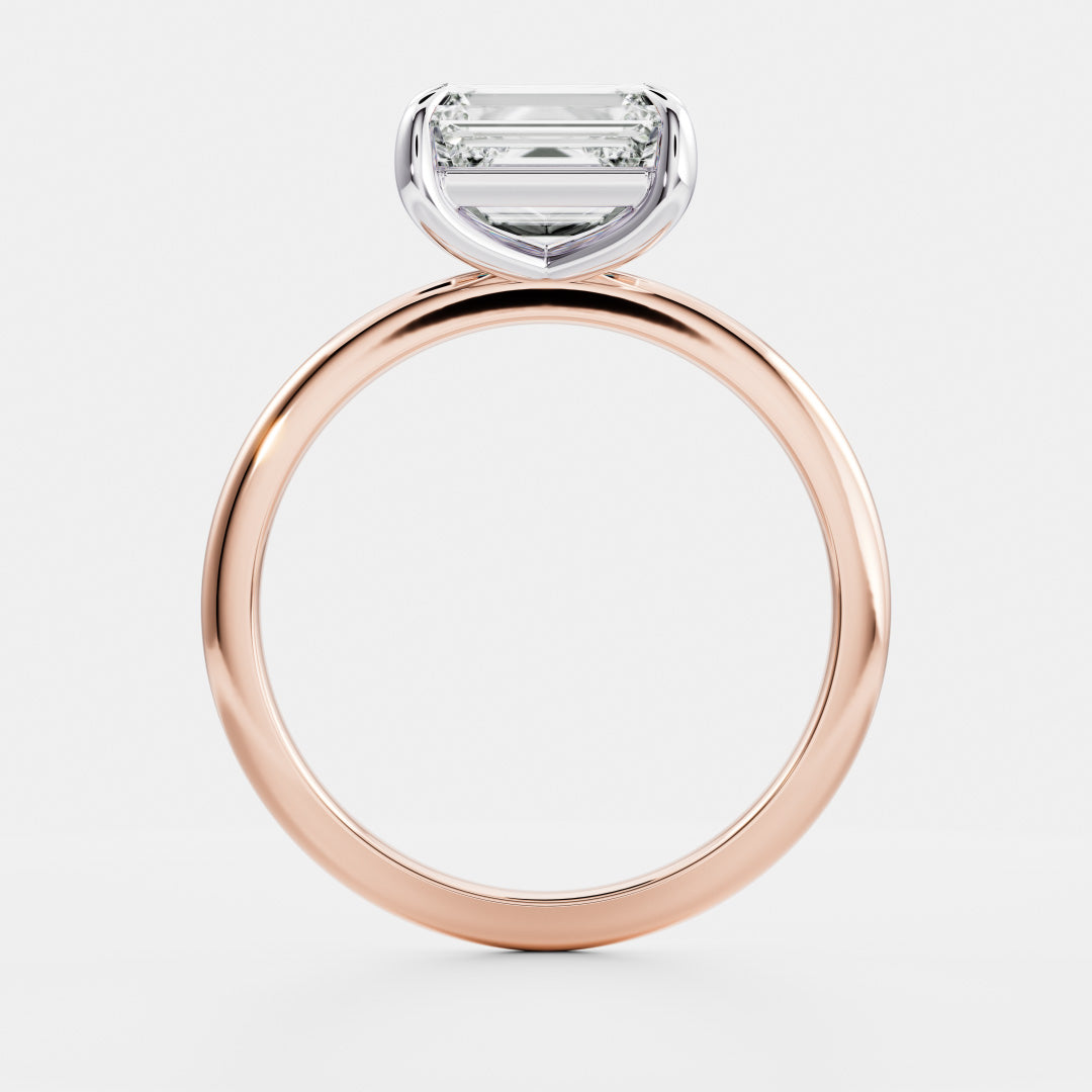 Stunning 2.0-3.0 CT East West Emerald Moissanite Engagement Ring with Solitaire Design