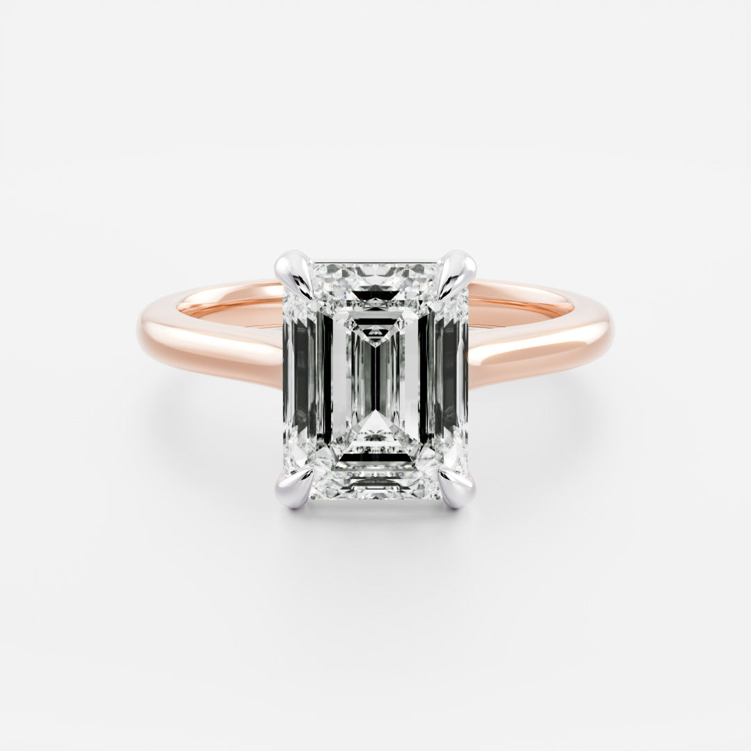 Stunning 2.0-3.0 CT Emerald Moissanite Engagement Ring with Solitaire Design