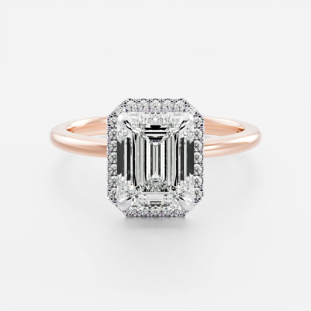 Stunning 1.5-2.5 CT Emerald Moissanite Engagement Ring with Halo Design
