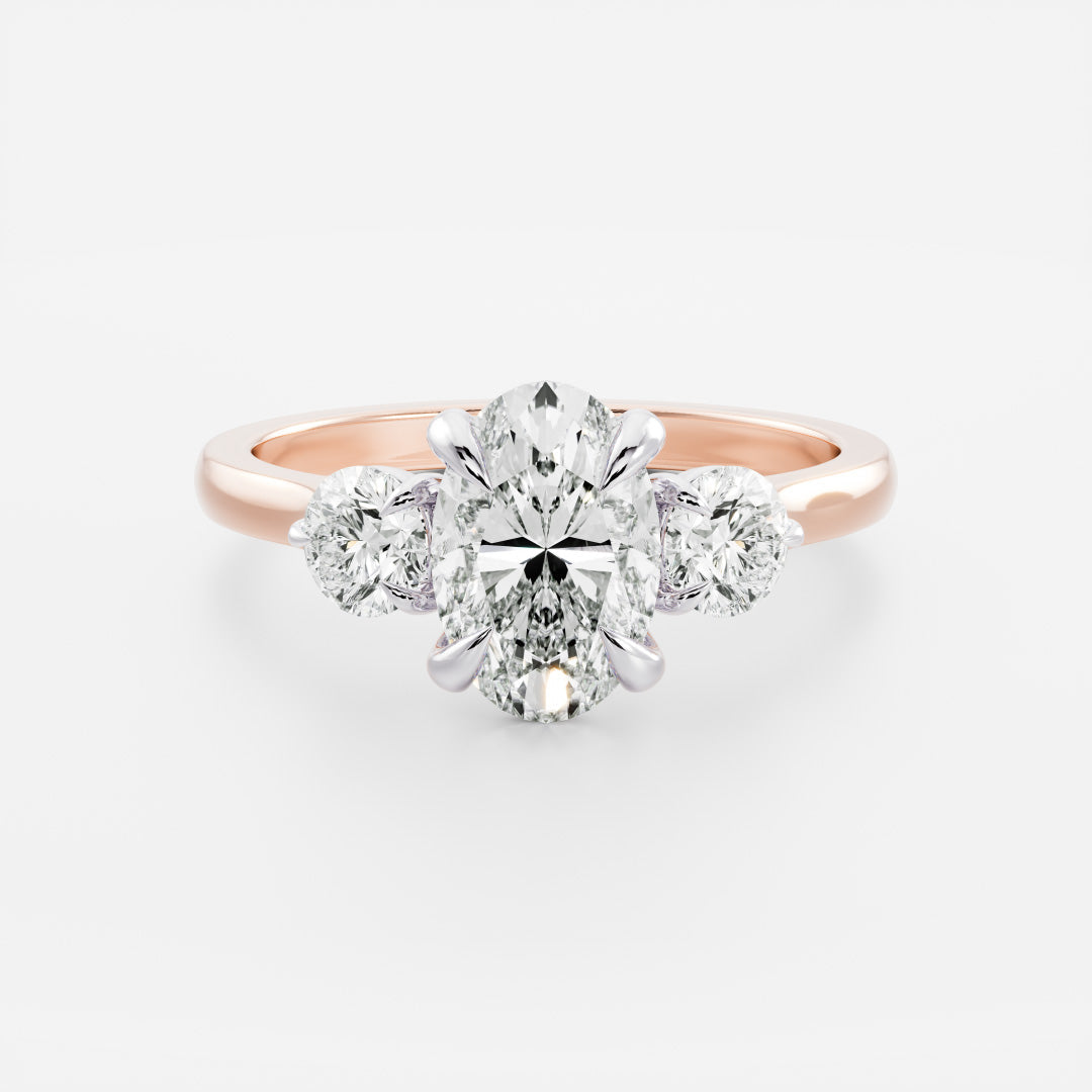 Stunning 1.5-2.5 CT Oval Moissanite Engagement Ring with Three Stone Design