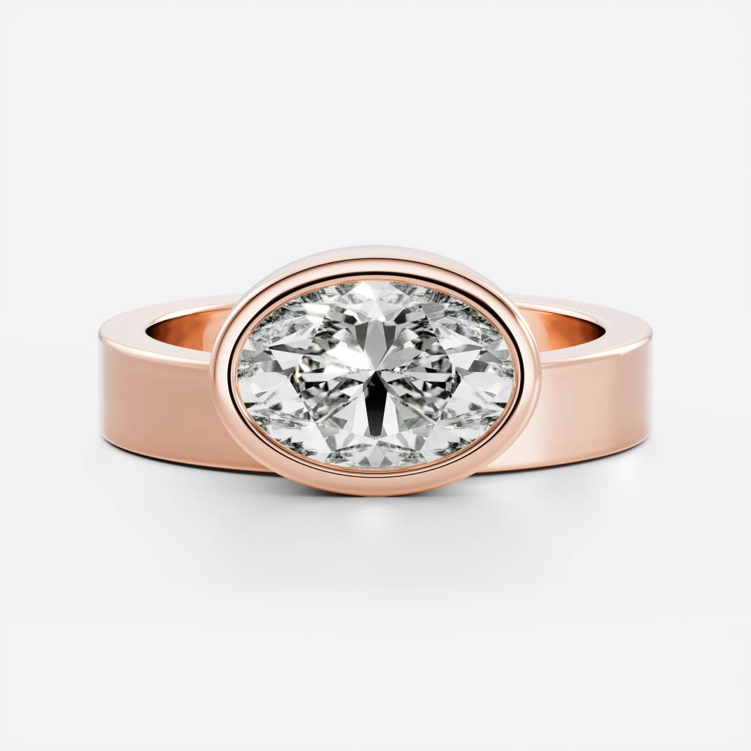 Stunning 1.5-2.5 CT Oval Moissanite Engagement Ring with Bezel Design