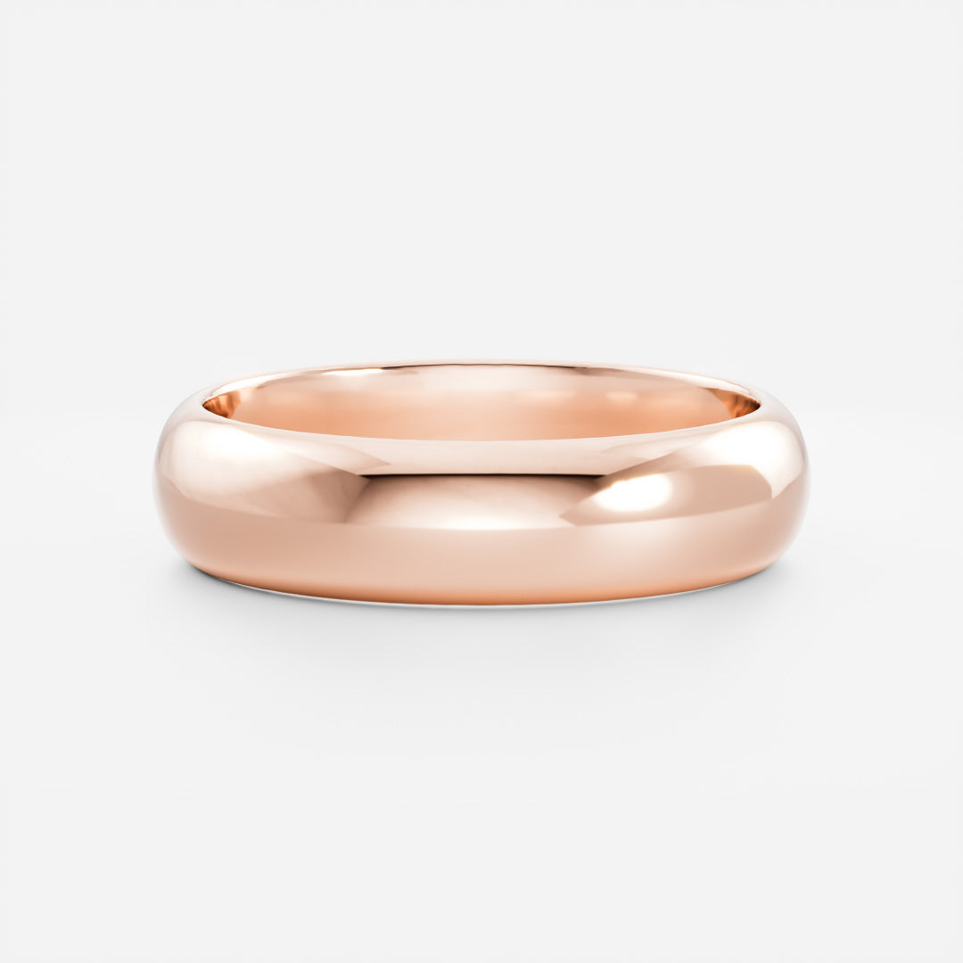 Domed Men's Gold Wedding Band