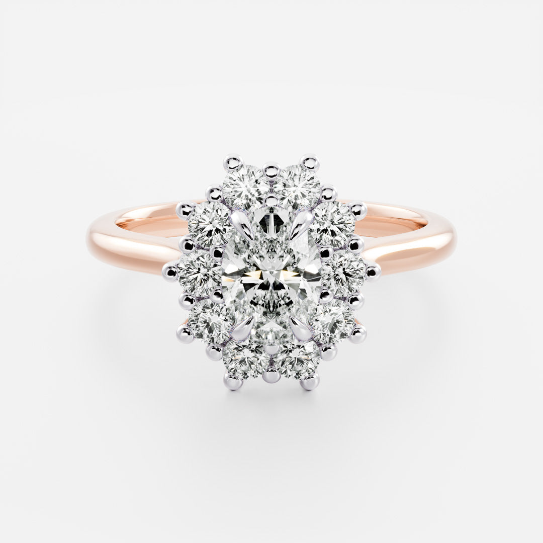 Stunning 1.0-2.0 CT Oval Moissanite Engagement Ring with Halo Design