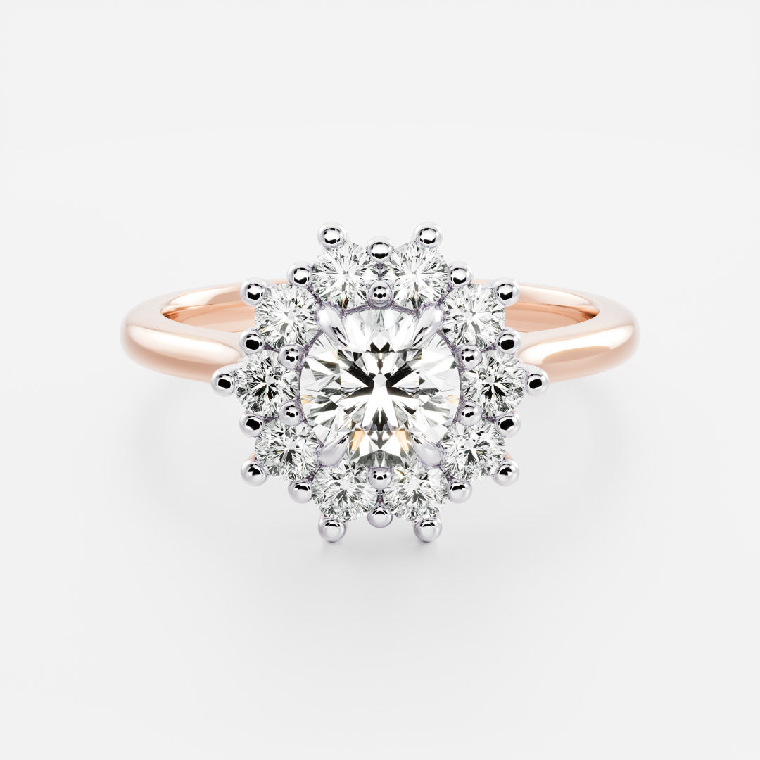 Stunning 0.5-1.5 CT Round Moissanite Engagement Ring With Halo Design