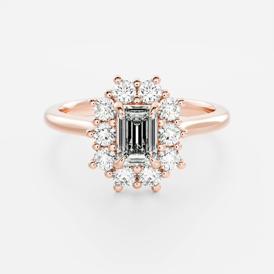 Stunning 1.5-2.5 CT Emerald Moissanite Engagement Ring with Halo Design