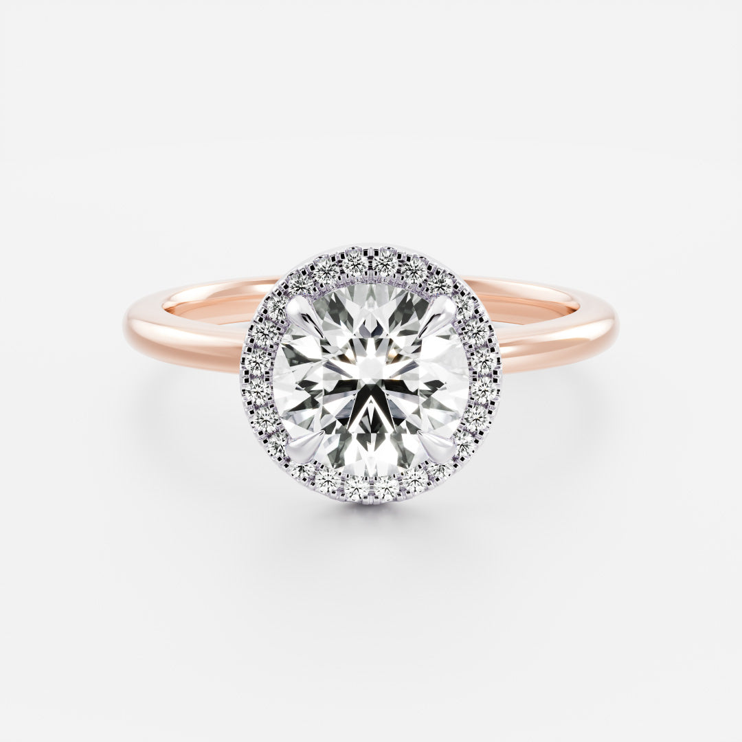 Stunning 1.0-2.0 CT Round Moissanite Engagement Ring with Halo Design