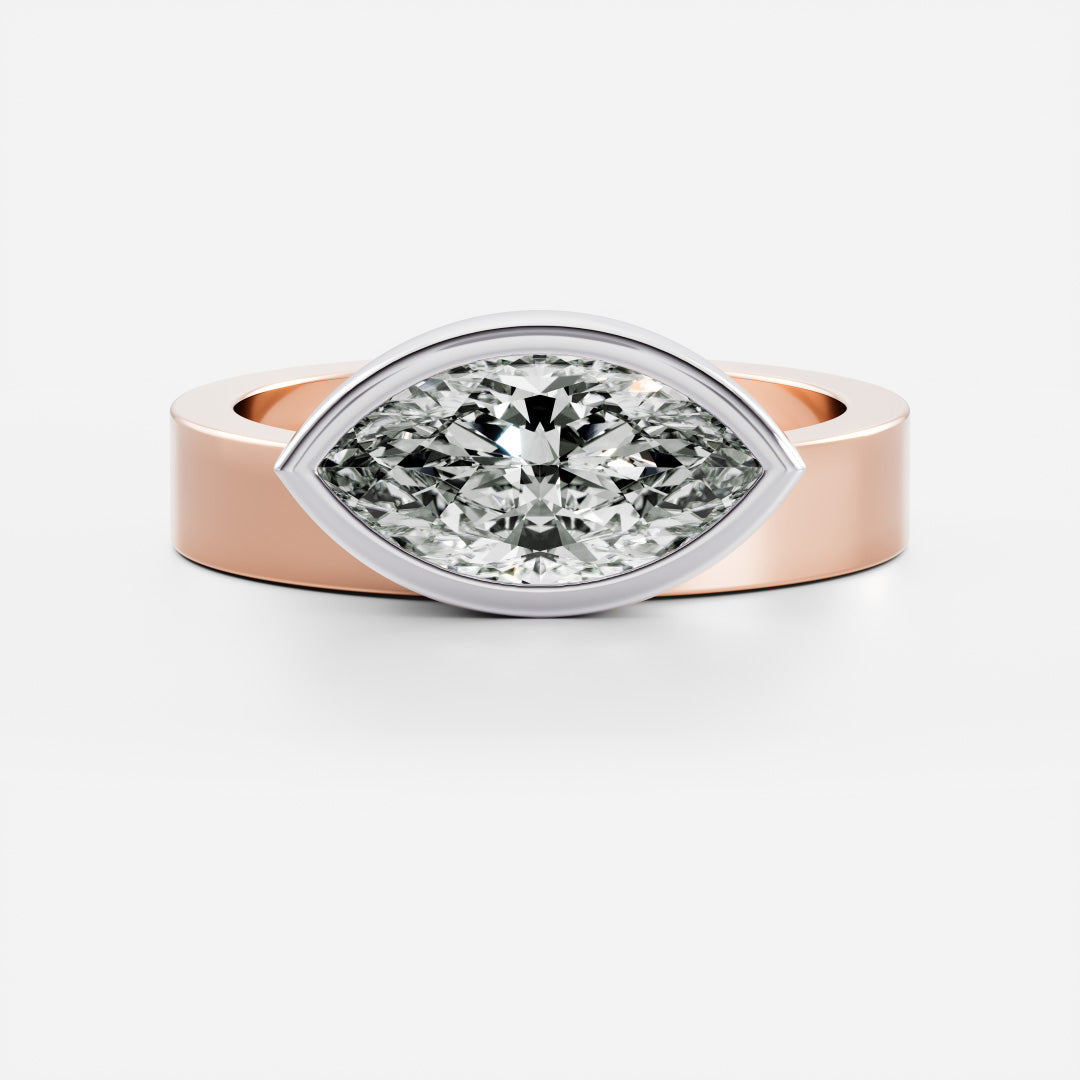 Stunning 1.5-2.5 CT Marquise Moissanite Engagement Ring with Bezel Design