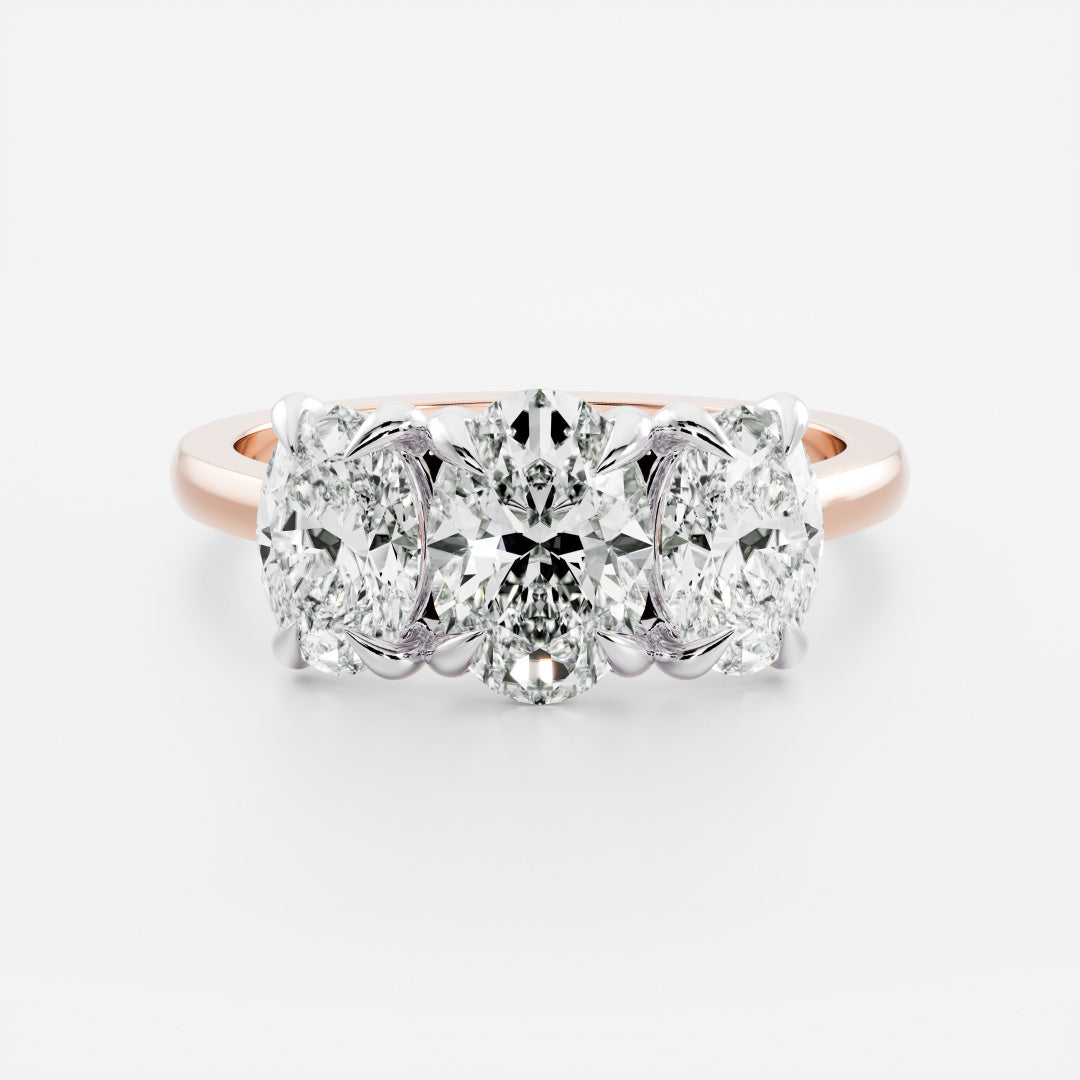 Stunning 1.0-2.0 CT Oval Moissanite Engagement Ring with Three Stone Design