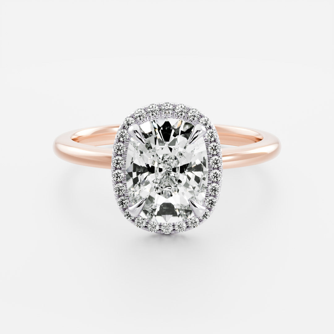 Stunning 1.5-2.5 CT Elongated Cushion Moissanite Engagement Ring with Halo Design