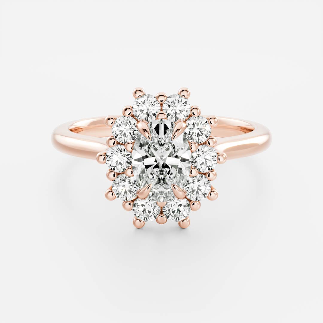Stunning 1.0-2.0 CT Oval Moissanite Engagement Ring with Halo Design