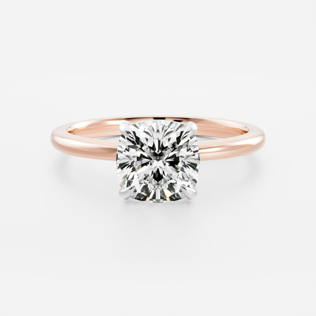 Stunning 1.0-2.0 CT Cushion Moissanite Engagement Ring with Solitaire Design