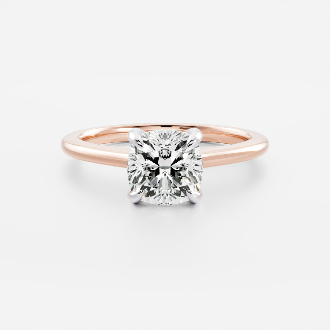 Stunning 1.0-2.0 CT Cushion Moissanite Engagement Ring with Solitaire Design
