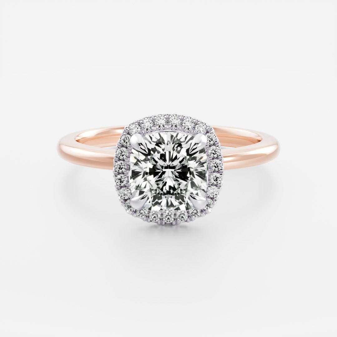 Stunning 1.0-2.0 CT Cushion Moissanite Engagement Ring with Halo Design