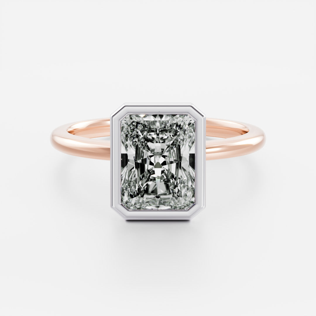 Stunning 1.0-2.0 CT Radiant Moissanite Engagement Ring with Bezel Design
