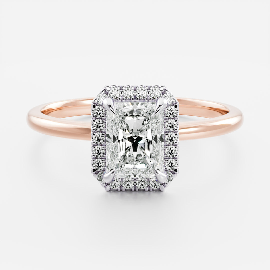 Stunning 1.5-2.5 CT Radiant Moissanite Engagement Ring with Halo Design
