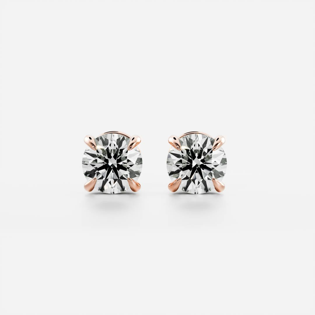 0.50 TCW Round Cut Moissanite Stud Earrings in Gold