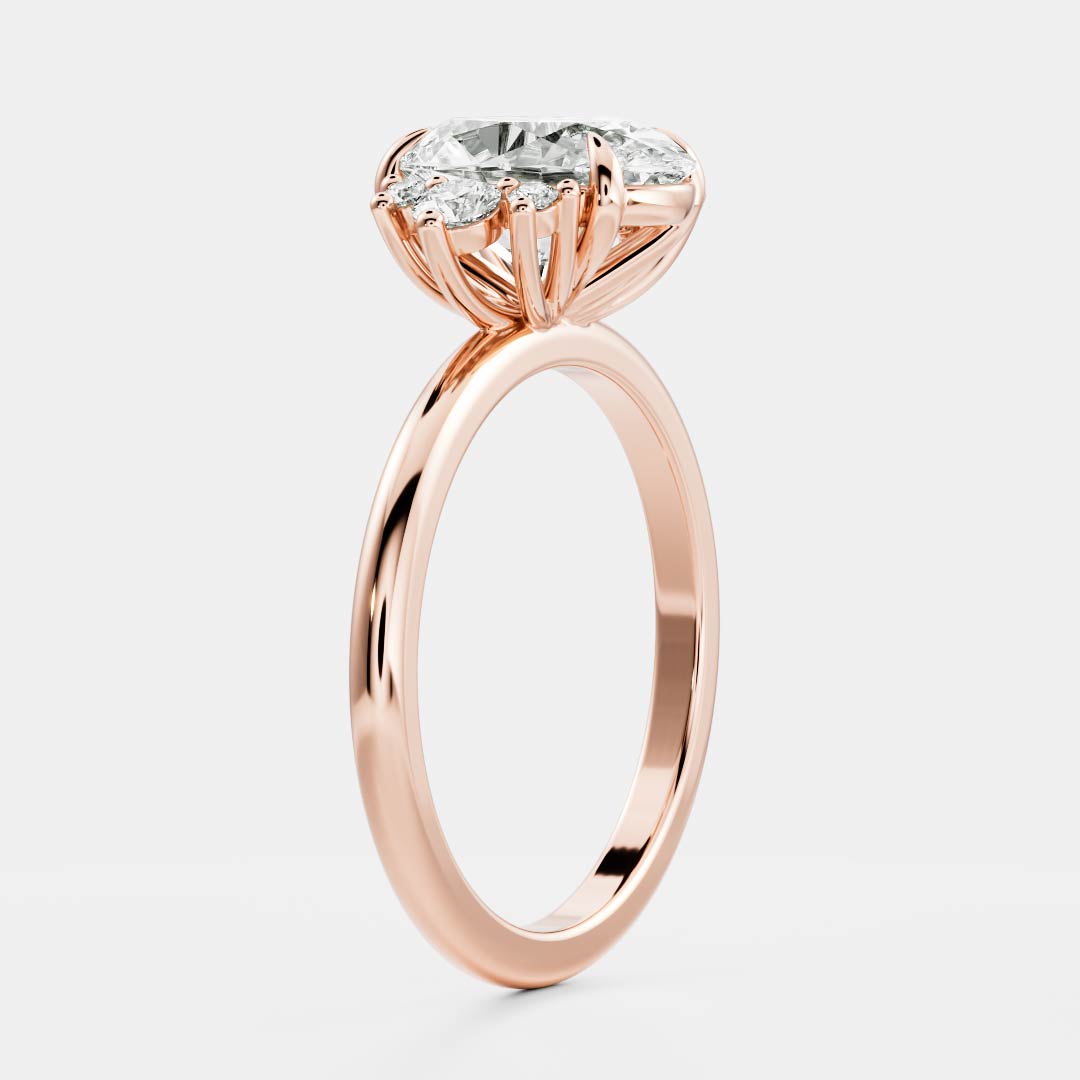 Stunning 1.0-2.0 CT Oval Moissanite Engagement Ring with Cluster Design