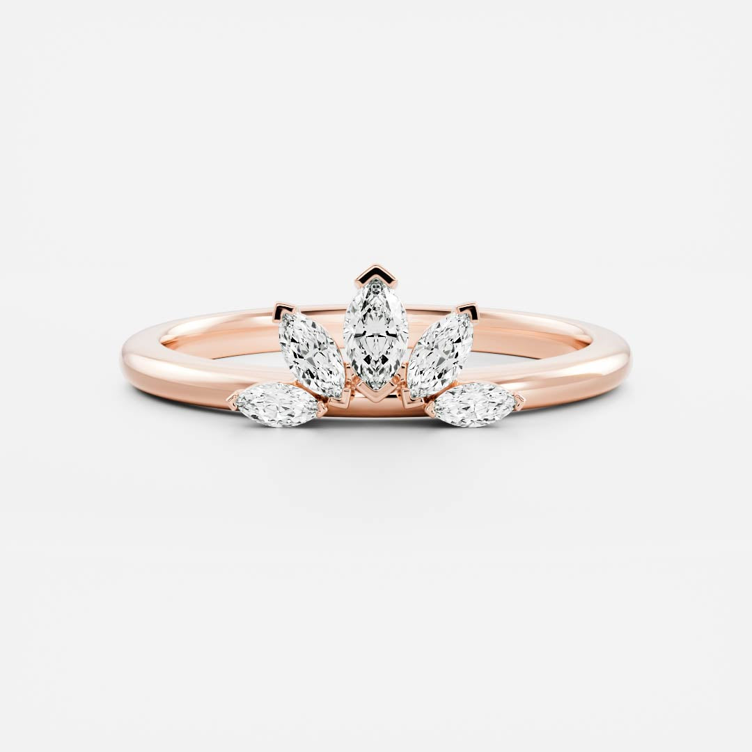Stunning 0.10 CT Round Moissanite Stones Crown Wedding Bands