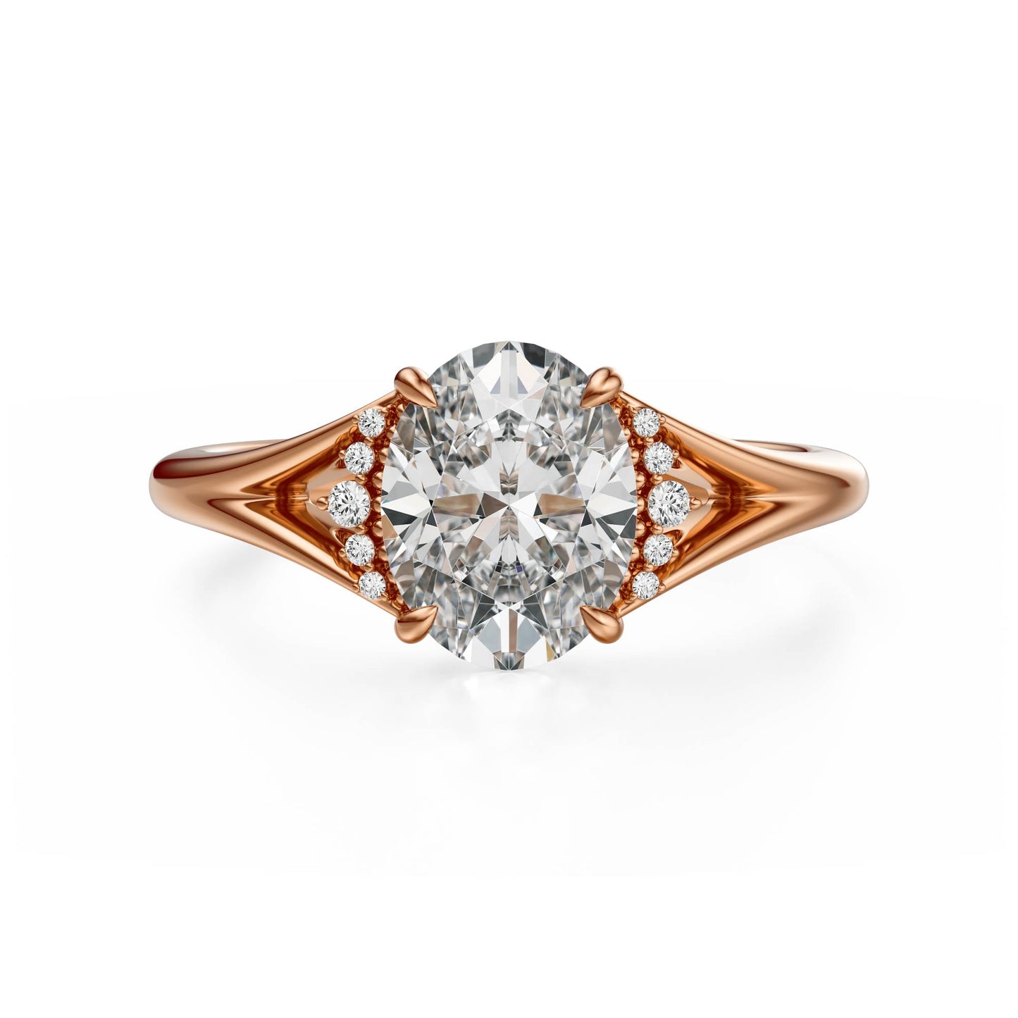 Marquise Shaped Three Stone Lab Grown Diamond Engagement Ring