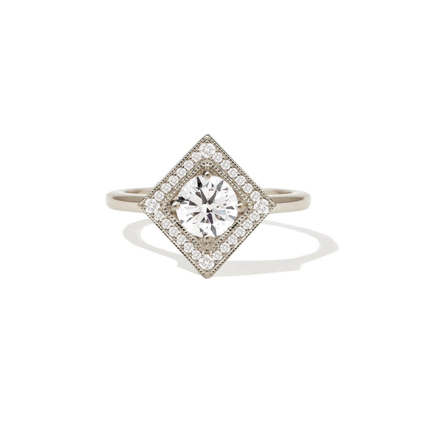 Marquise Shaped Three Stone Lab Grown Diamond Engagement Ring