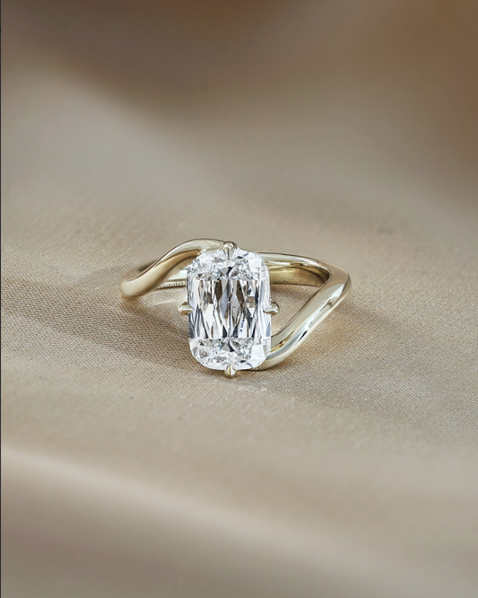 Marquise Shaped Three Stone Lab Grown Diamond Engagement Ring