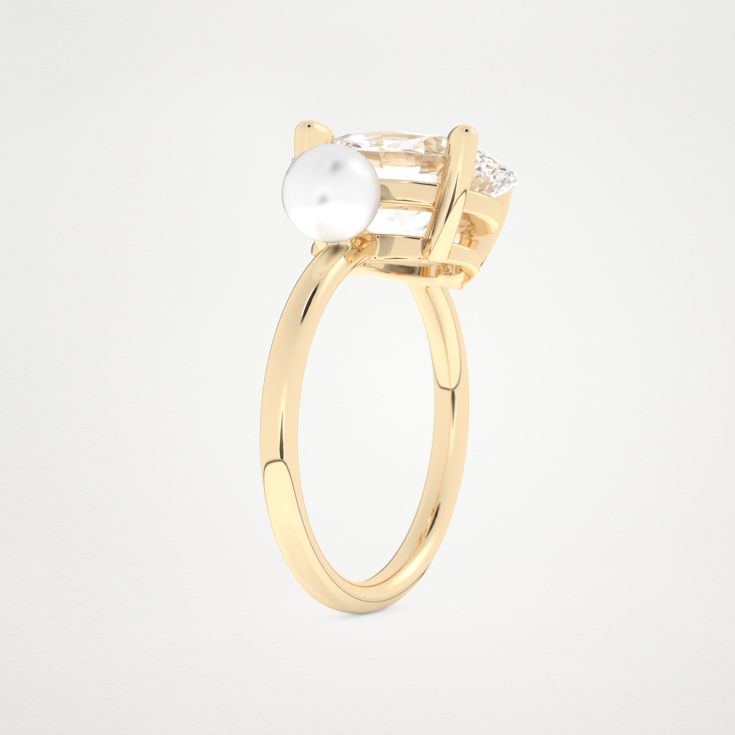 4 CT Moissanite Oval & Pearl Engagement Ring – Inspired by Ariana Grande 10