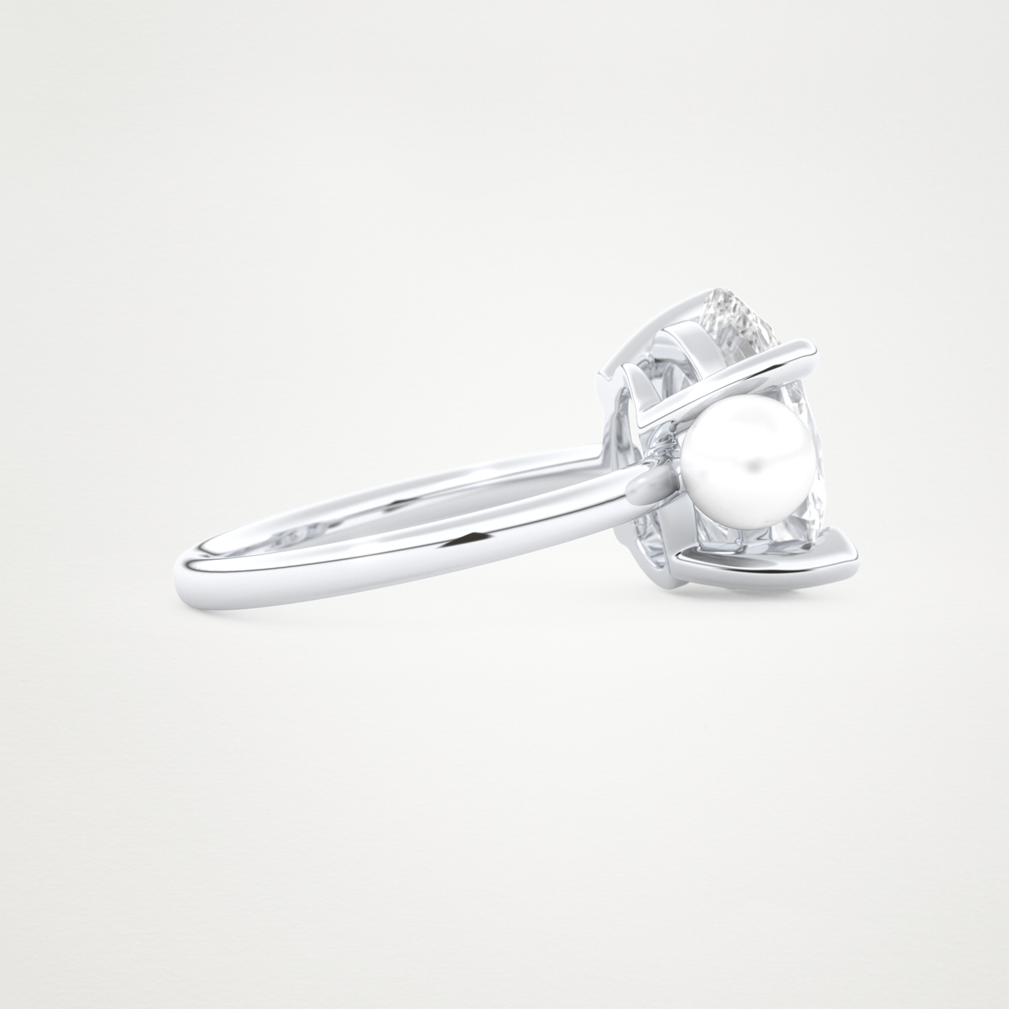 4 CT Moissanite Oval & Pearl Engagement Ring – Inspired by Ariana Grande 2