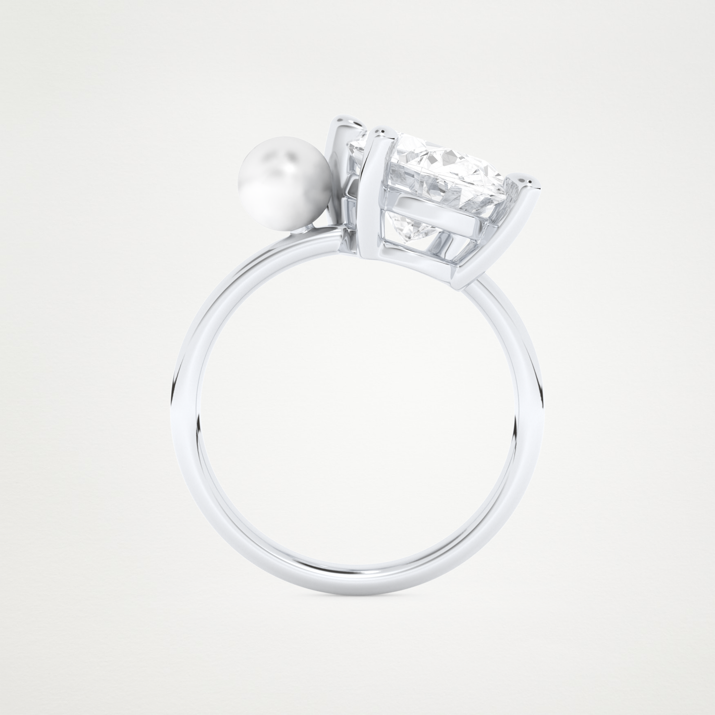 4 CT Moissanite Oval & Pearl Engagement Ring – Inspired by Ariana Grande 5