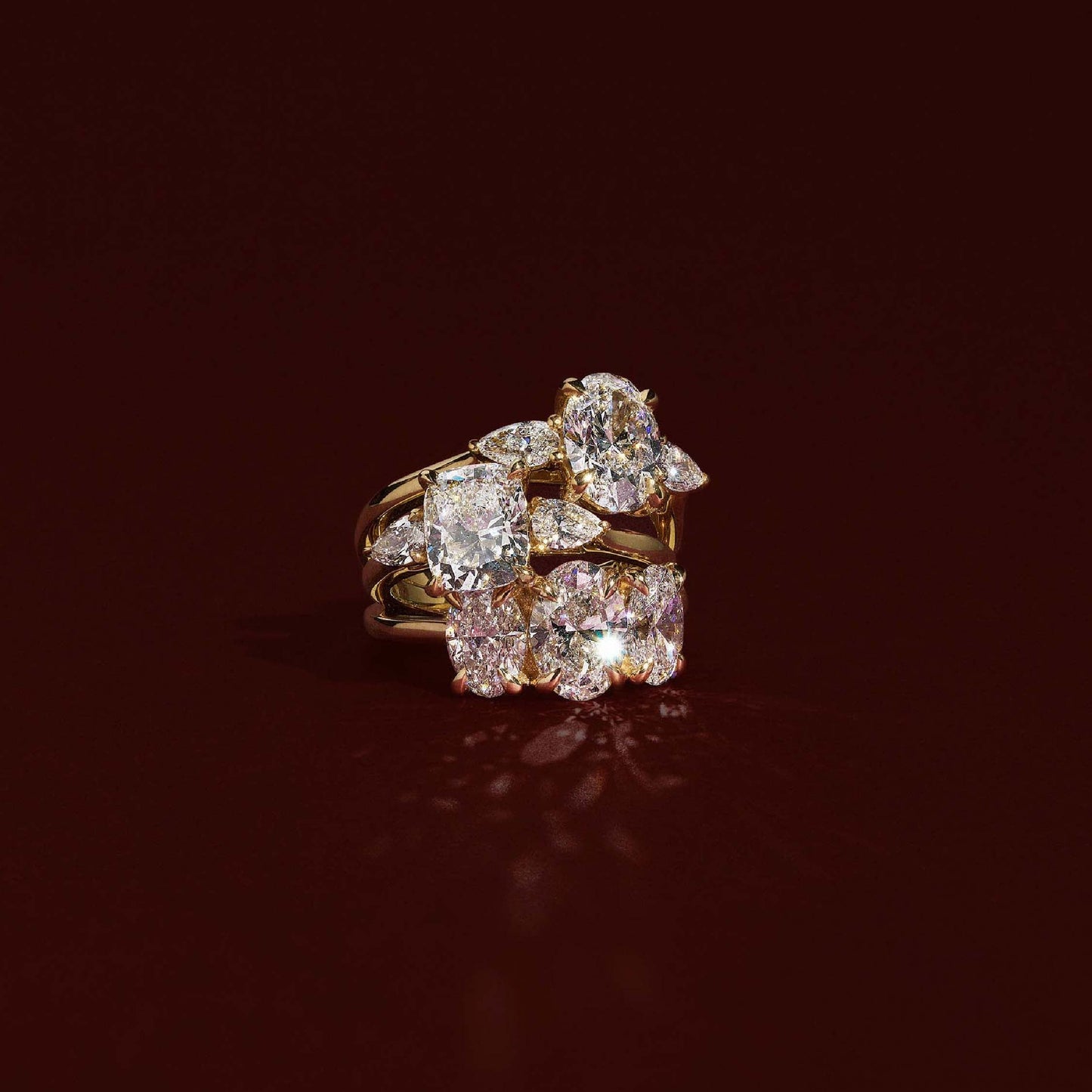 Stunning 1.0-2.0 CT Elongated Cushion Moissanite Engagement Ring with Three Stone Design