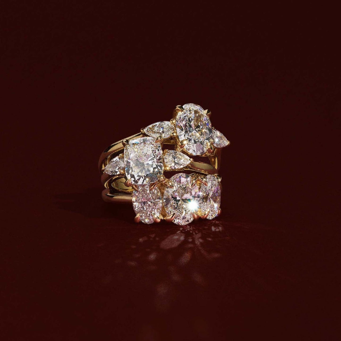 Stunning 1.0-2.0 CT Oval Moissanite Engagement Ring with Three Stone Design