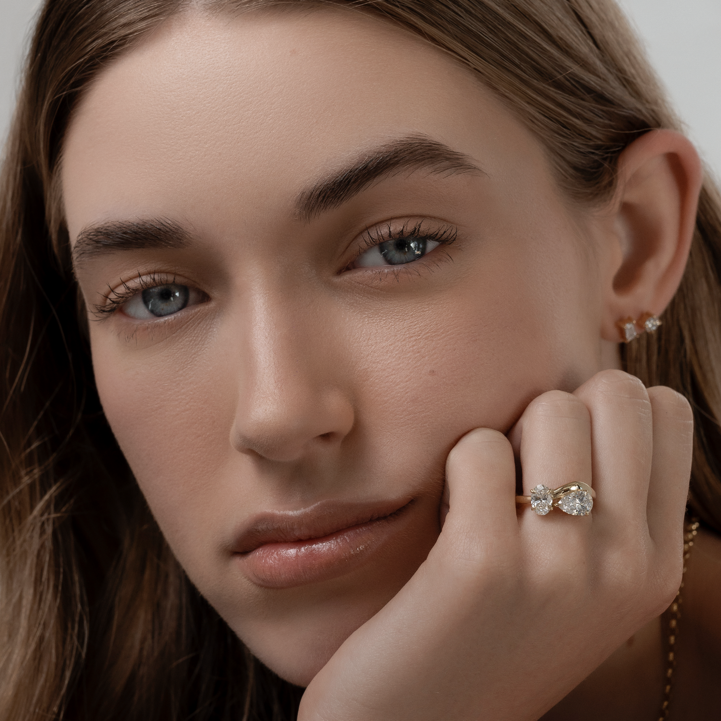 Marquise Cut Cluster Styled Lab Grown Diamond Engagement Ring