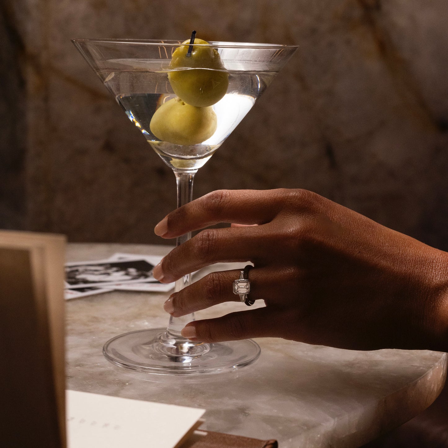 Marquise Cut Cluster Styled Lab Grown Diamond Engagement Ring