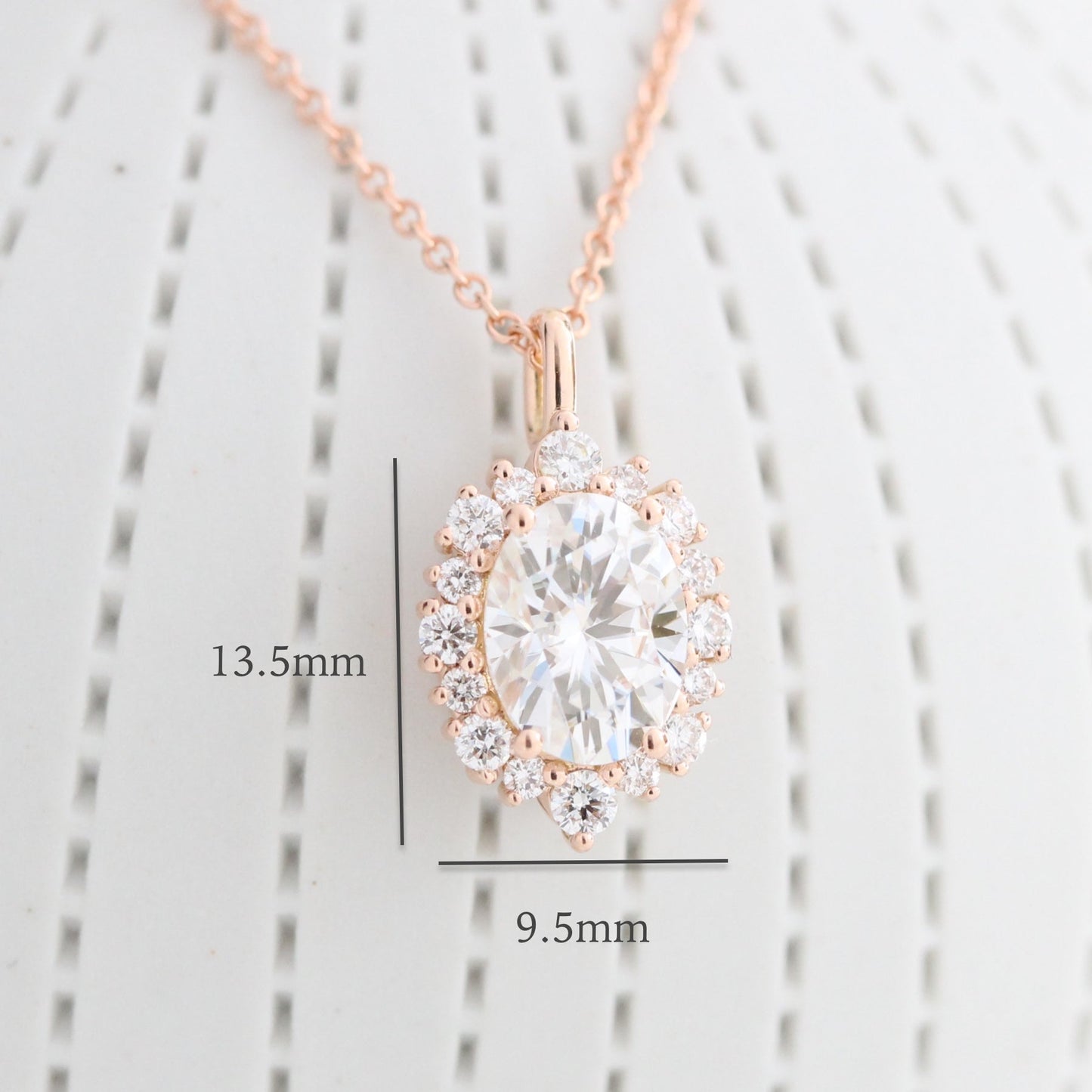 1.78 TCW Oval Moissanite Diamond Necklace in Solid Gold
