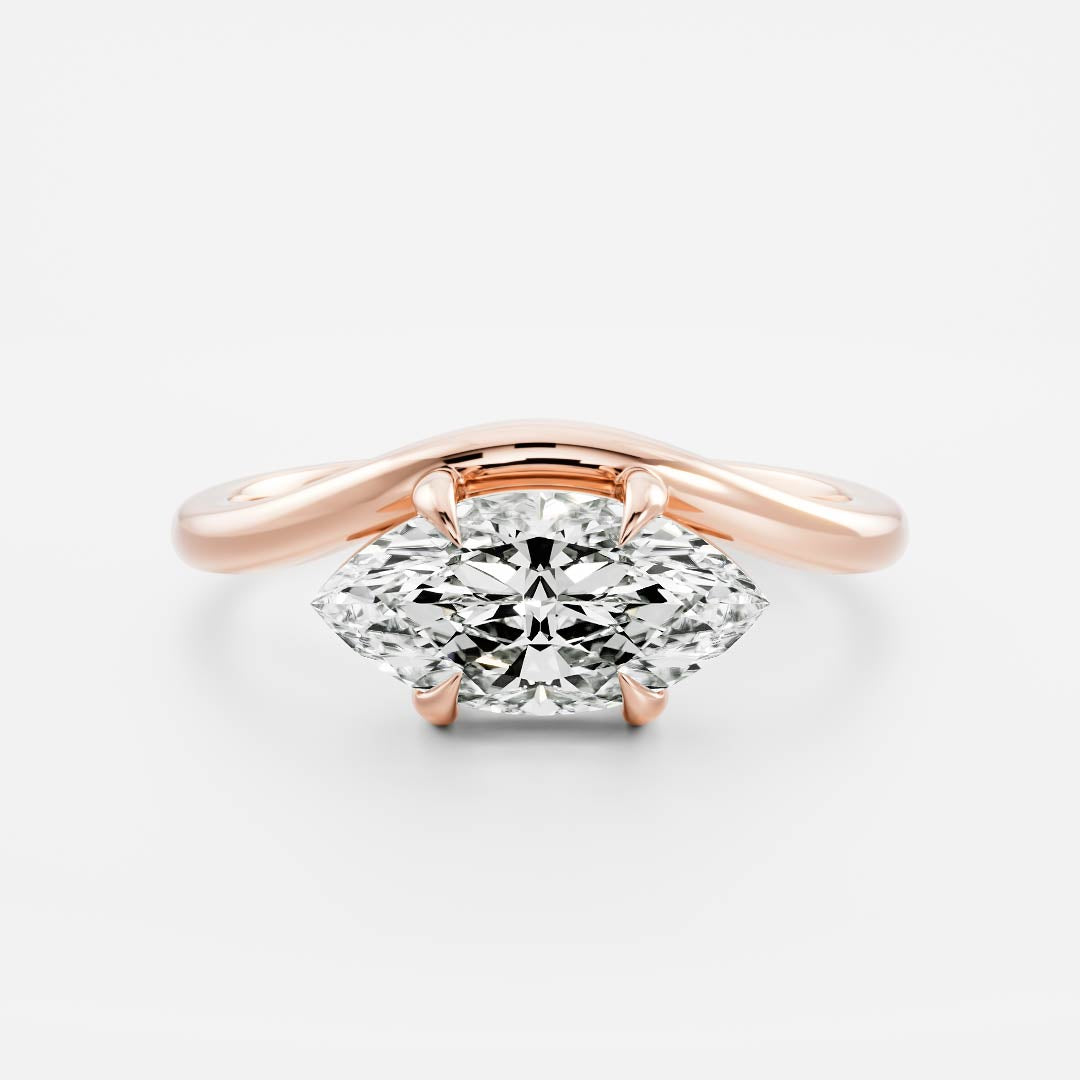 Stunning 1.5-2.5 CT Marquise Moissanite Engagement Ring with Solitaire Design