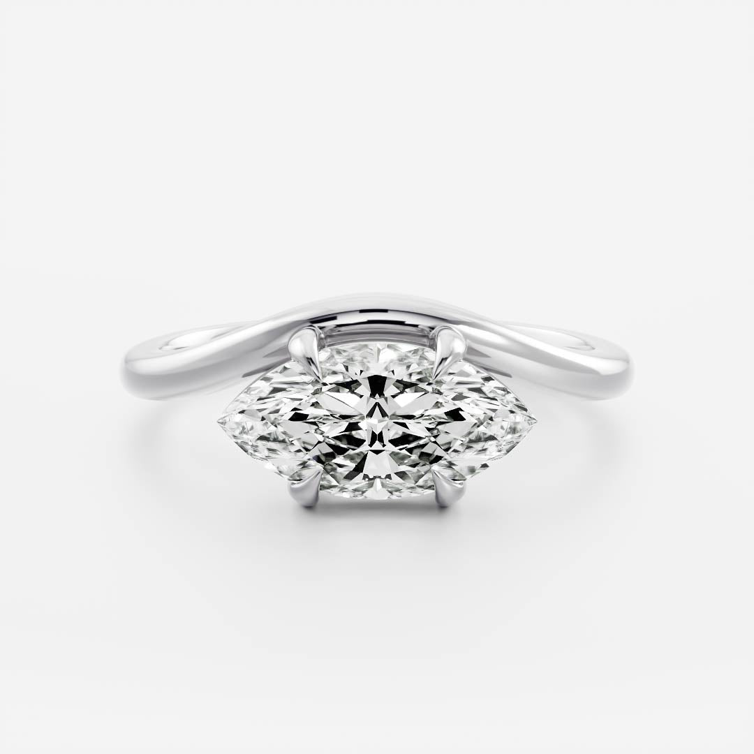 Stunning 1.5-2.5 CT Marquise Moissanite Engagement Ring with Solitaire Design