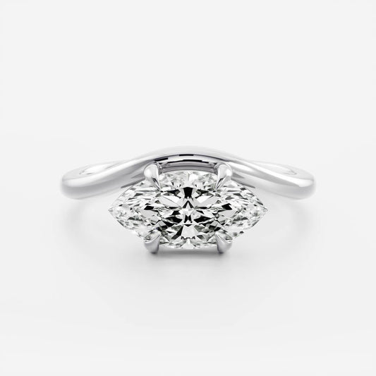 Marquise Cut Cluster Styled Lab Grown Diamond Engagement Ring